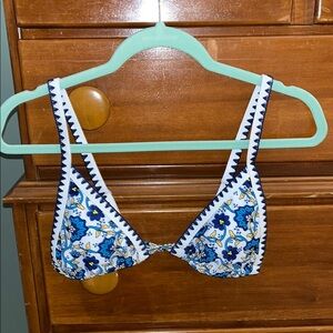 Brooksone Floral Bikini Top - Blue and White